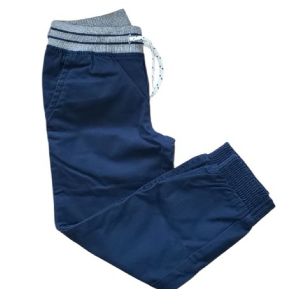 Cat & Jack Navy Joggers Drawstring Waist Reinforced Knee NWT Size 4 - Picture 2 of 7